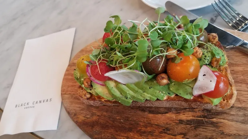 avocado toast Black Canvas Coffee in Hollywood