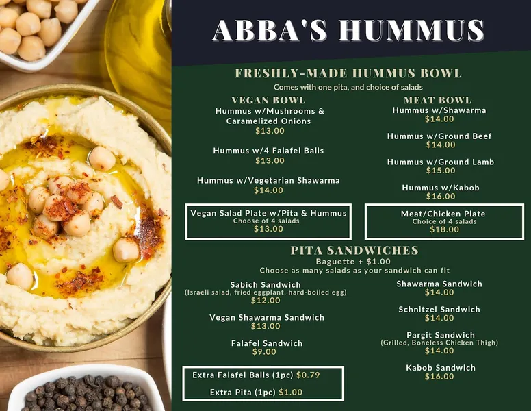 baklava Abba's Hummus - Hummus Bar and New York Deli