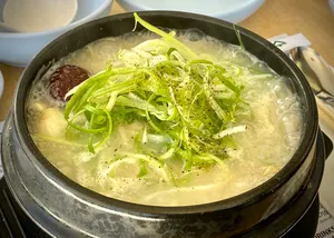 chicken rice soup in Koreatown Los Angeles