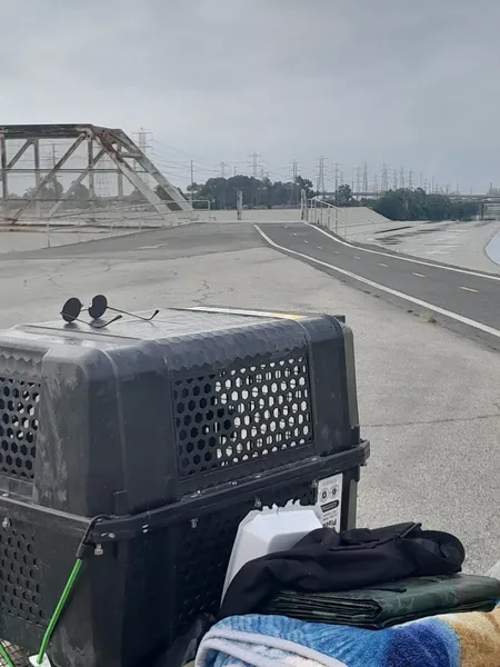 San Gabriel River Bike Path bridge over Coyote Creek