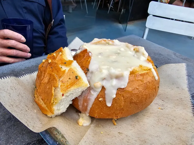 clam chowder Blue Water Seafood Ocean Beach in Point Loma