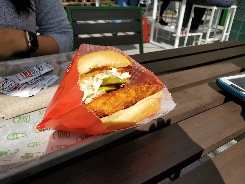 chicken sandwiches Shake Shack Little Italy in Downtown San Diego