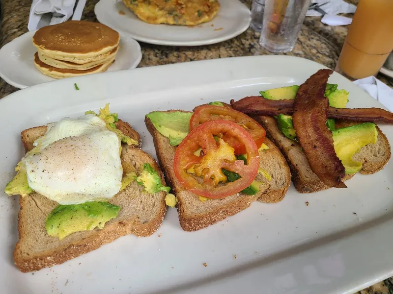 avocado toast Richard Walker's Pancake House in Downtown San Diego