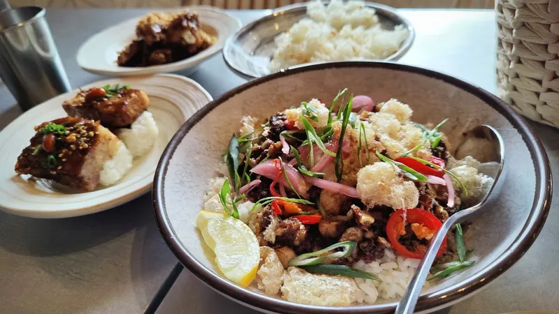 chicken rice soup Spoon & Pork