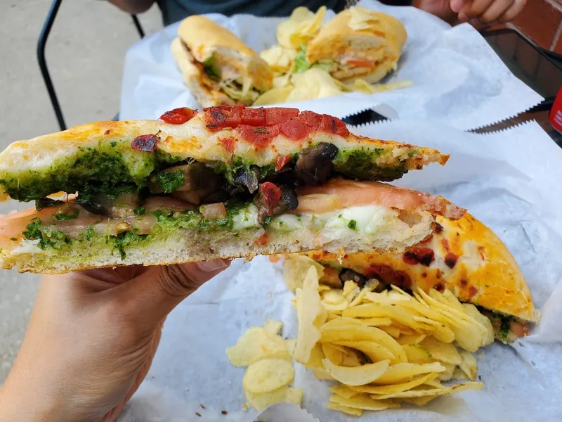 caprese sandwich Panes Bread Cafe in Lake View