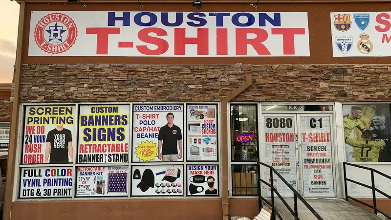 HOUSTON T-SHIRT PRINTER (Screen Printing, Embroidery, DTG, DTF)