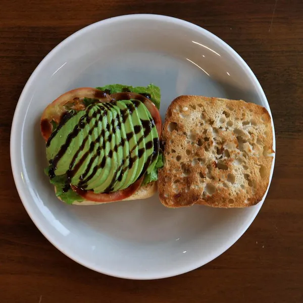 avocado toast Kona Reserve Coffee at Greenway Plaza