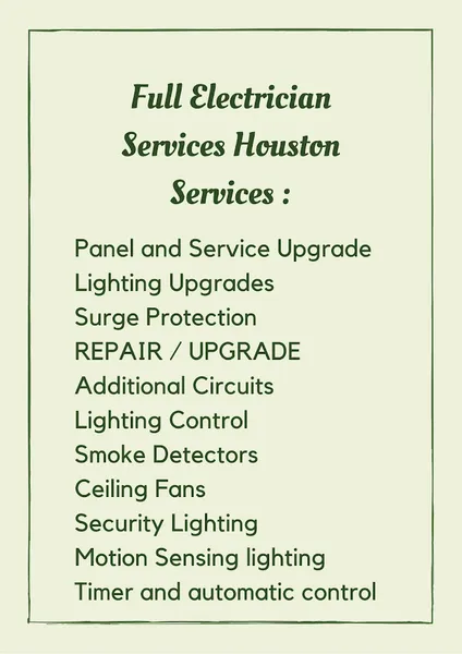 electricians Full Electrician Services Houston