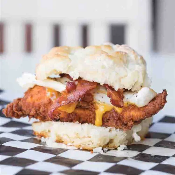 Bread Pudding Roost Chicken & Biscuits