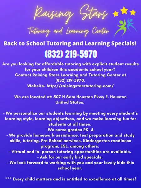Raising Stars Tutoring and Learning Center LLC