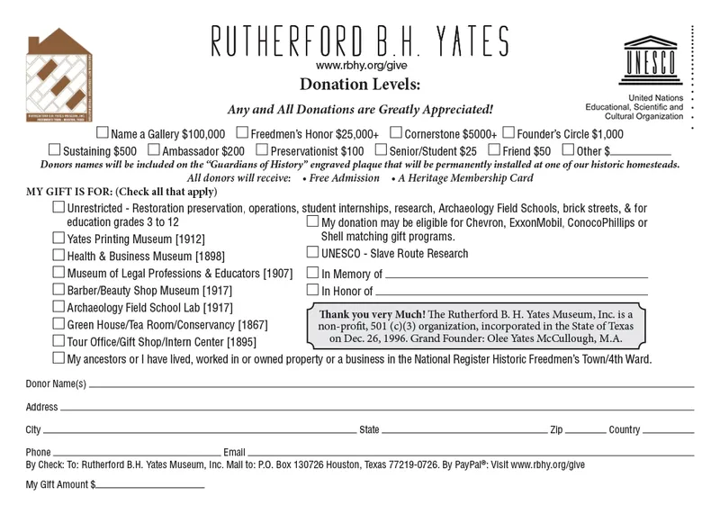 Rutherford B H Yates Museum, Inc.