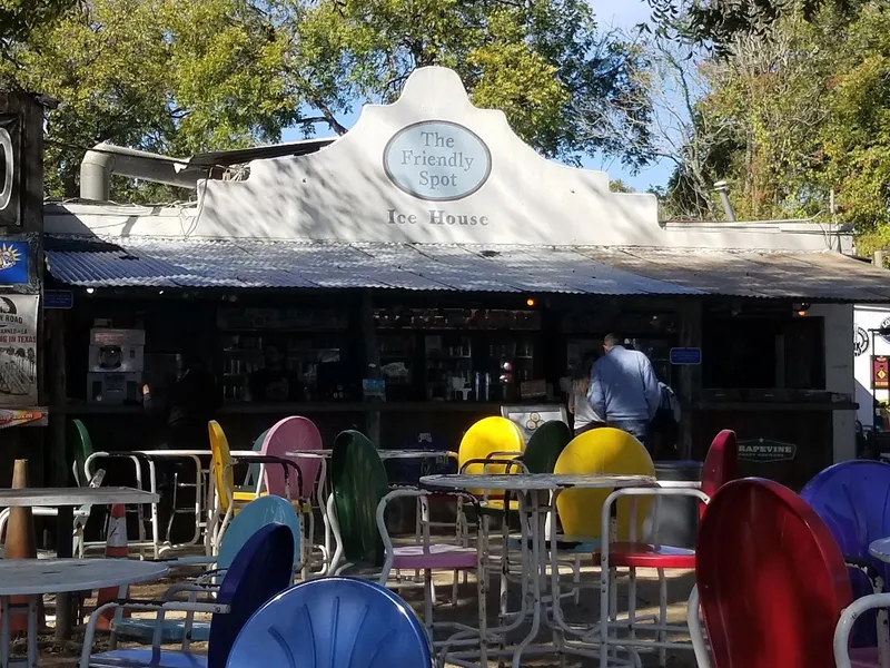 outdoor dining The Friendly Spot Ice House