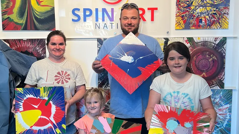 drawing class Spin Art Nation San Antonio Paint Studio