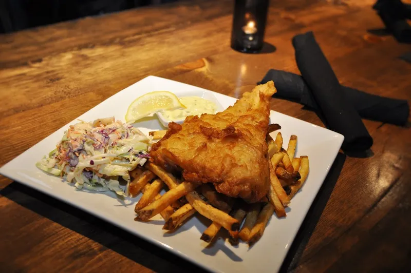 fish and chips The Kettle Black Kitchen & Pub