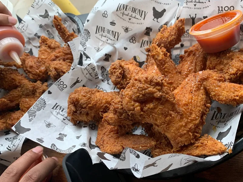 chicken tenders Love & Honey Fried Chicken