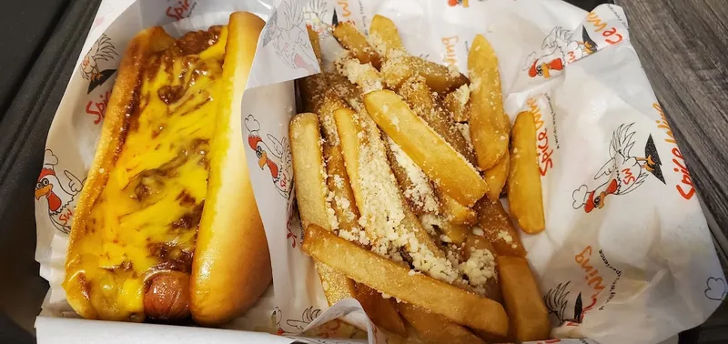 chicken sandwiches The Original Hot Dog Factory and Spice Wing Phoenix in South Mountain Village