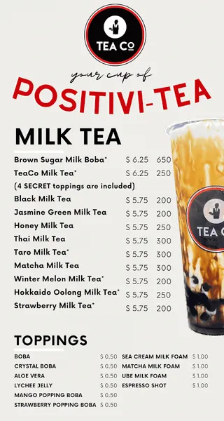 bubble tea Teaco