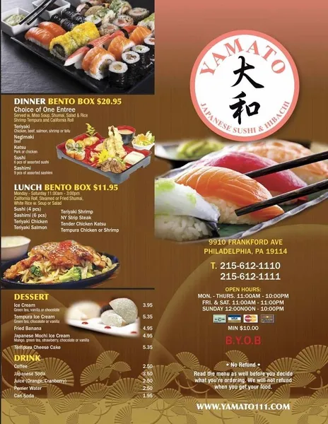 Hibachi restaurants Yamato Japanese Sushi and Hibachi