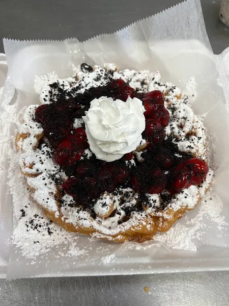 red velvet cake Funnel Cake Paradise