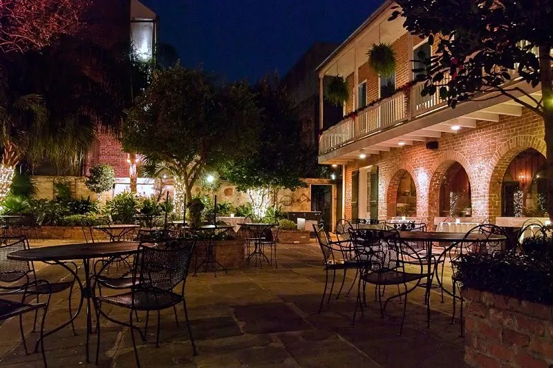 outdoor dining Broussard's Restaurant & Courtyard