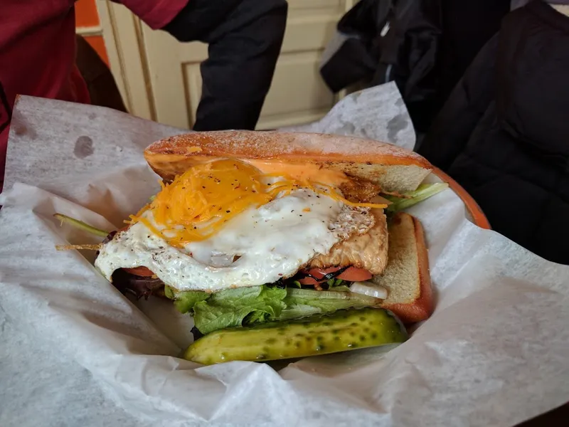 egg sandwich Mudgie's Deli and Wine Shop