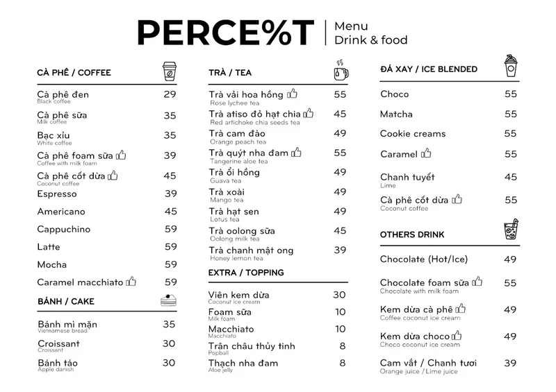 PERCE%T Coffee - Phạm Ngũ Lão