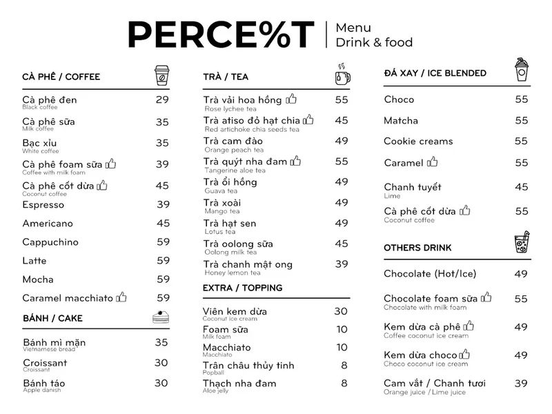 PERCE%T Coffee - Phạm Ngũ Lão