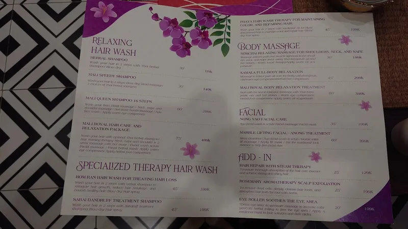 Mali - Gội đầu & Spa dưỡng sinh Thái Lan