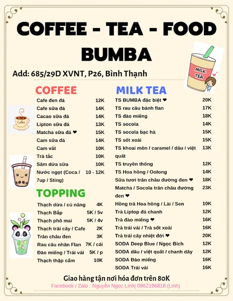 TRÀ SỮA - ĂN VẶT BUMBA