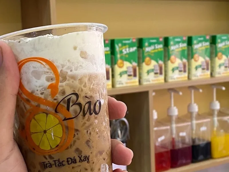Tám bào - trà tắc đá xay