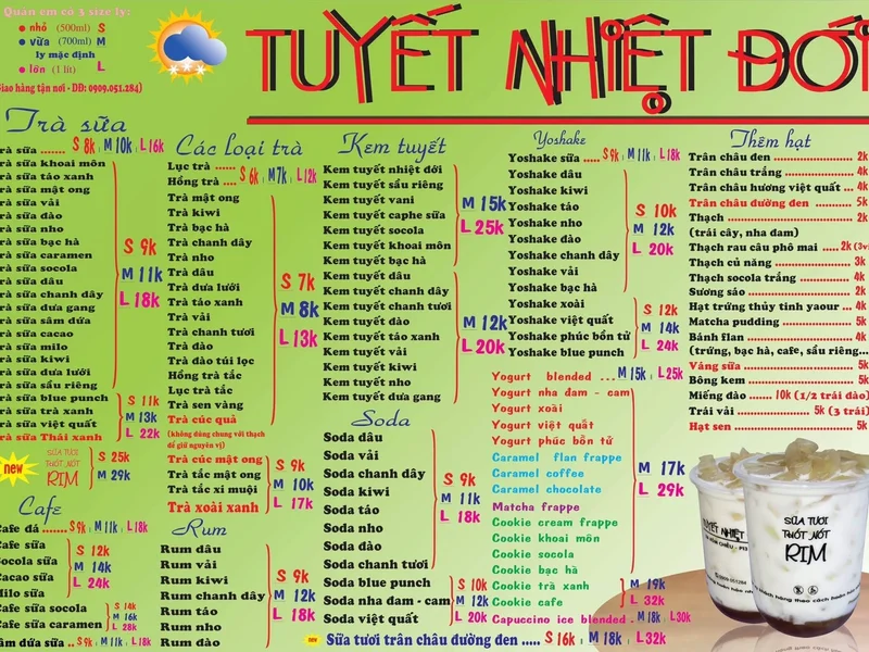 Trà sữa Tuyết Nhiệt Đới