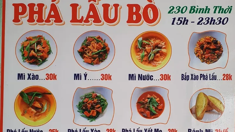 PHÁ LẤU BÒ A Tèo 230 Bình Thới