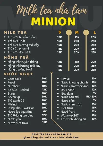 trà sữa nhà làm minion