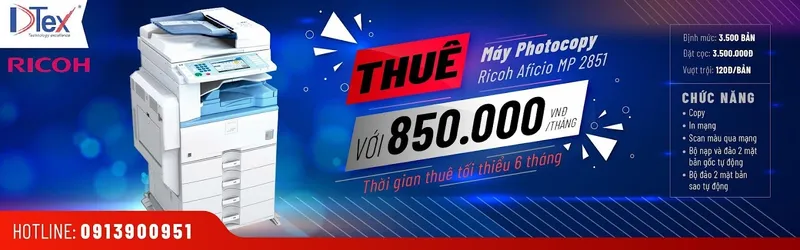 Dtex Cho Thuê Máy Photocopy Trắng Đen Và Màu Tại Quận 5