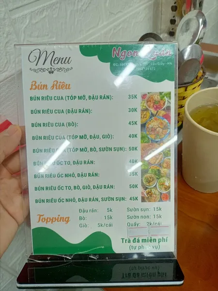 Ngon Quán - Bún riêu cua tóp mỡ, bún riêu ốc