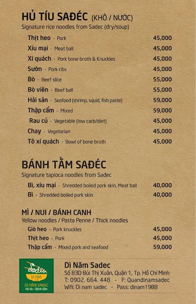 Hủ tiếu Sa Đéc & Bánh tằm - DÌ NĂM SA ĐÉC - 166 Bùi Thị Xuân, Quận 1