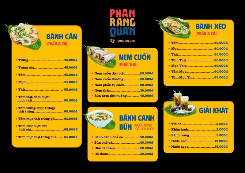 Phan Rang Quán - bánh căn, bánh xèo, nem cuốn