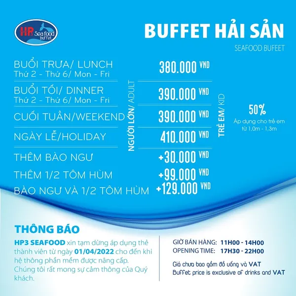 Buffet Hải Sản - Hp3 Seafood