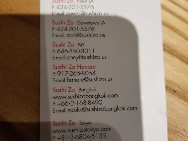 Menu Sushi Zo