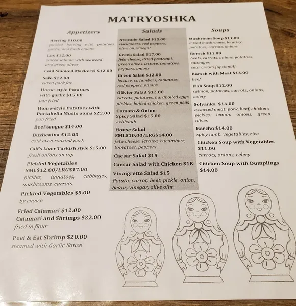 Menu Matryoshka