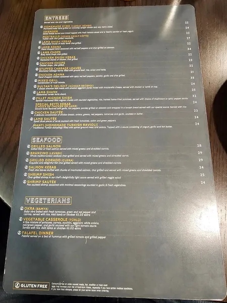 Menu Akdeniz Turkish Cuisine