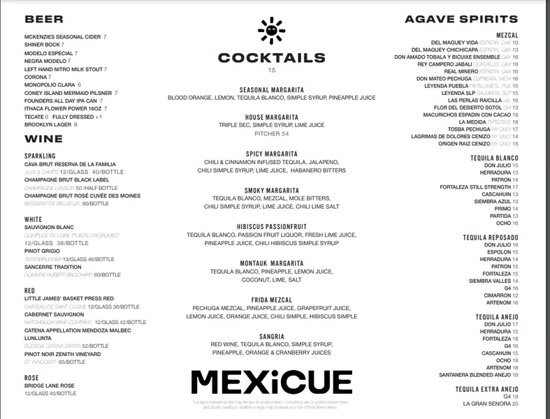 Menu MEXiCUE