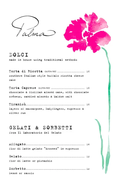 Menu Palma