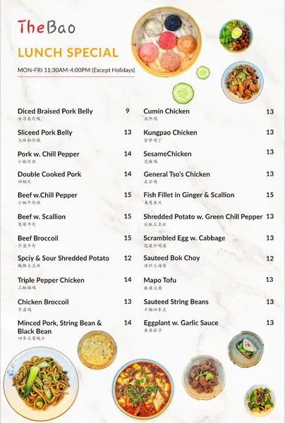 Menu The Bao