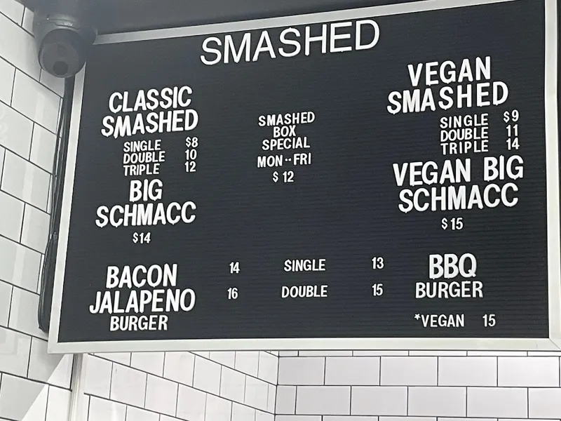 Menu SMASHED