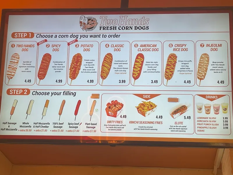 Menu Two Hands Corn Dogs