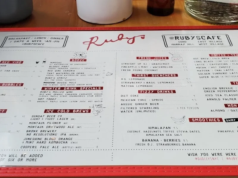 Ruby's Cafe - East Village - Reviews & Menu - New York City