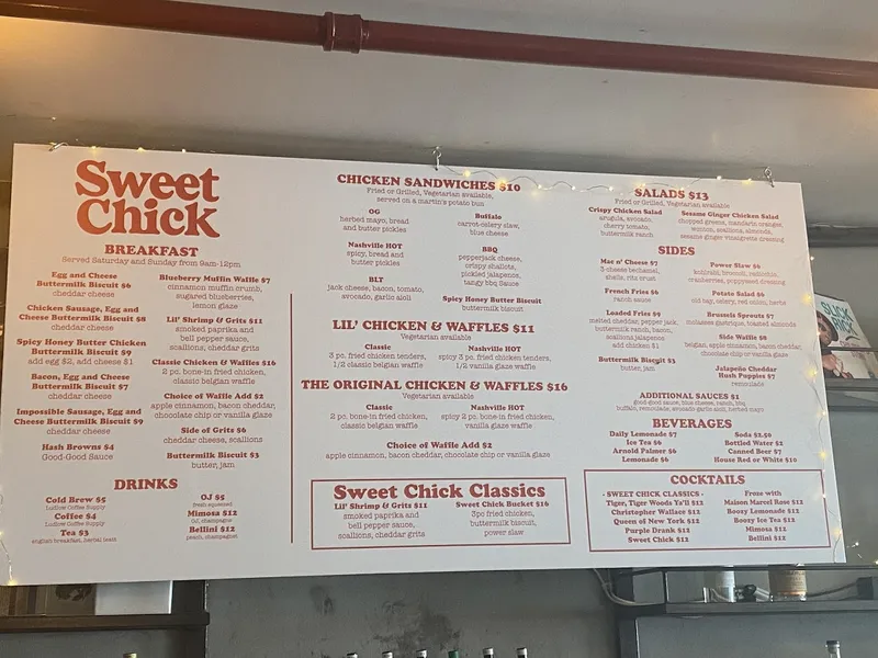 Menu Sweet Chick