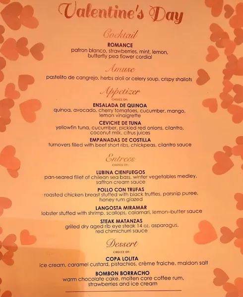 Menu Cuba