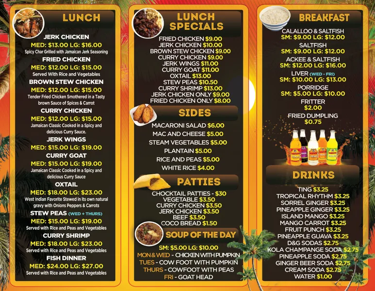 Menu Jerk Pan Foodtruck